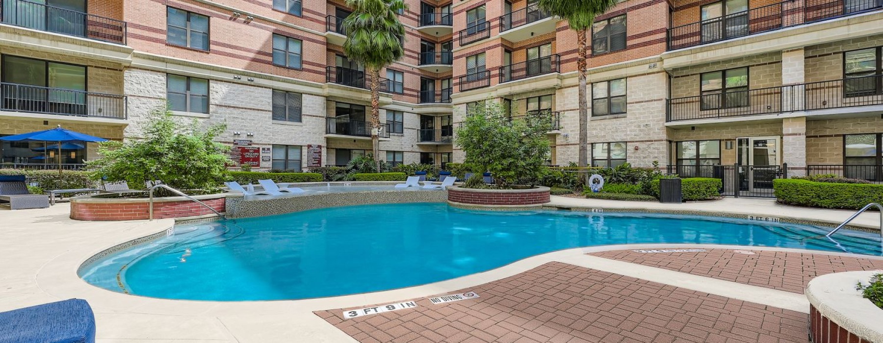 Pool Area at Memorial Hills Apartments in Houston, Texas